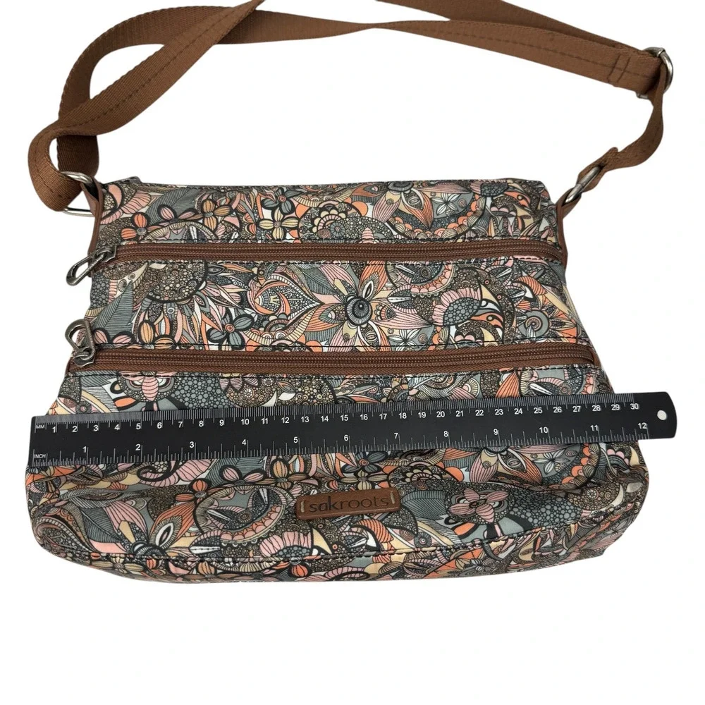 Sakroots Sienna Spirit Desert Artist Circle Flat Coated Canvas Crossbody Bag